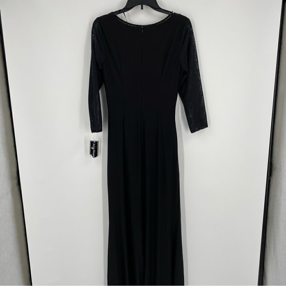 Jessica Howard Women’s High Neck Beaded Black Maxi Gown Size 8 - Picture 5 of 6